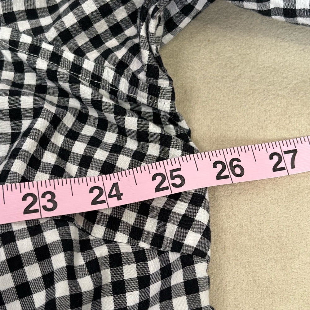 Lauren Ralph Lauren Plus Size 2X Black White Gingham Check Button Down Shirt Top - Picture 11 of 13
